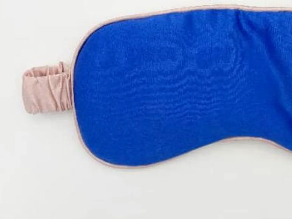 Blue sleep mask construction detail development sample